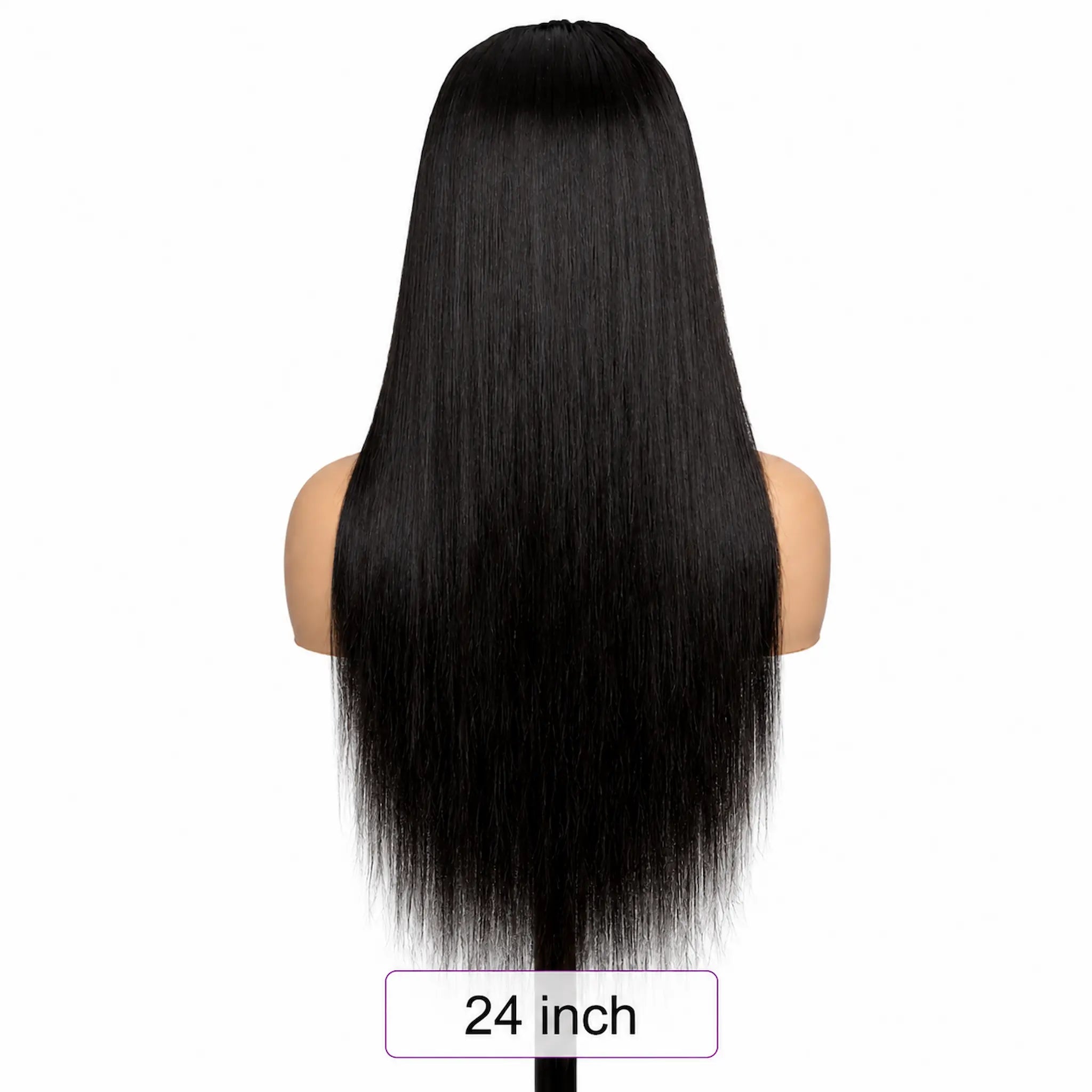 Long Straight Natural Black Human Hair Wig