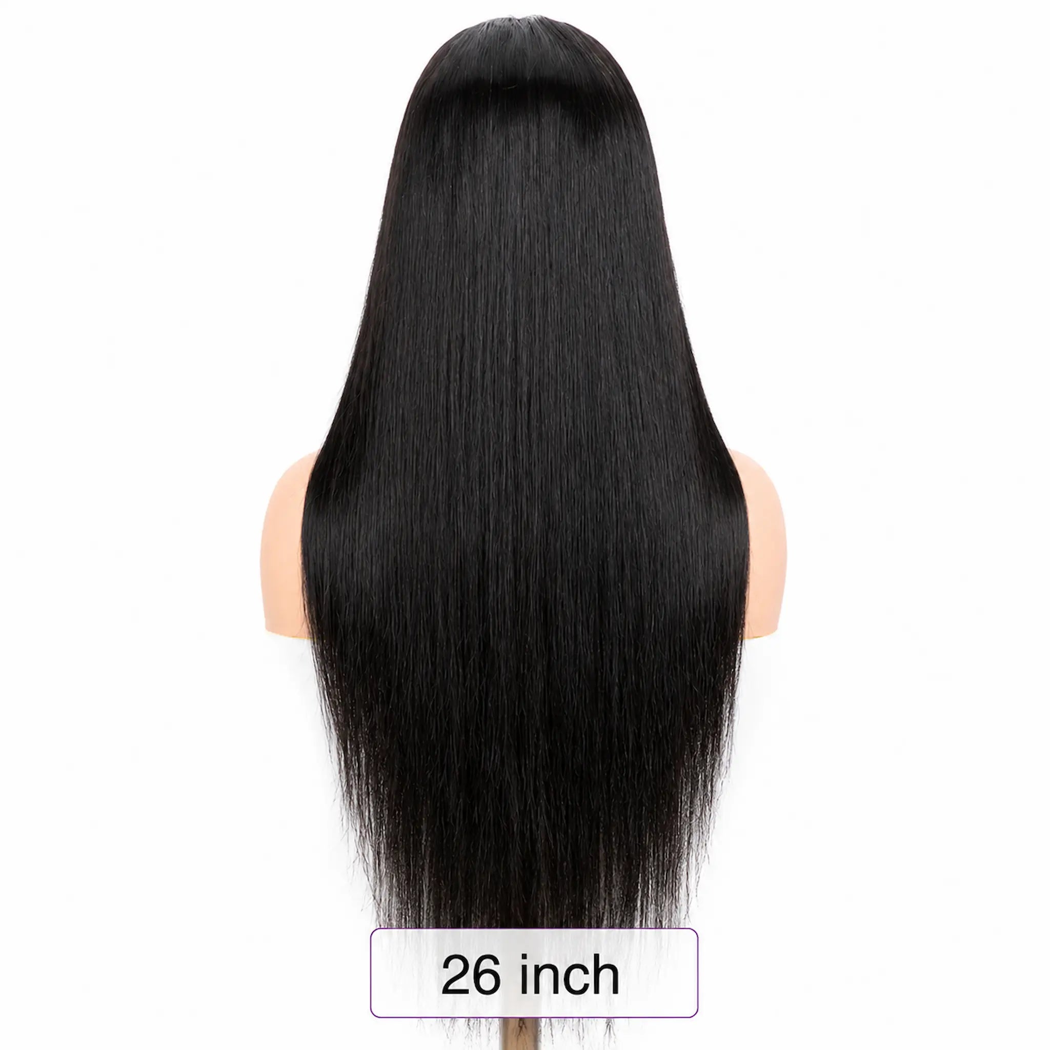 Long Straight Natural Black Human Hair Wig