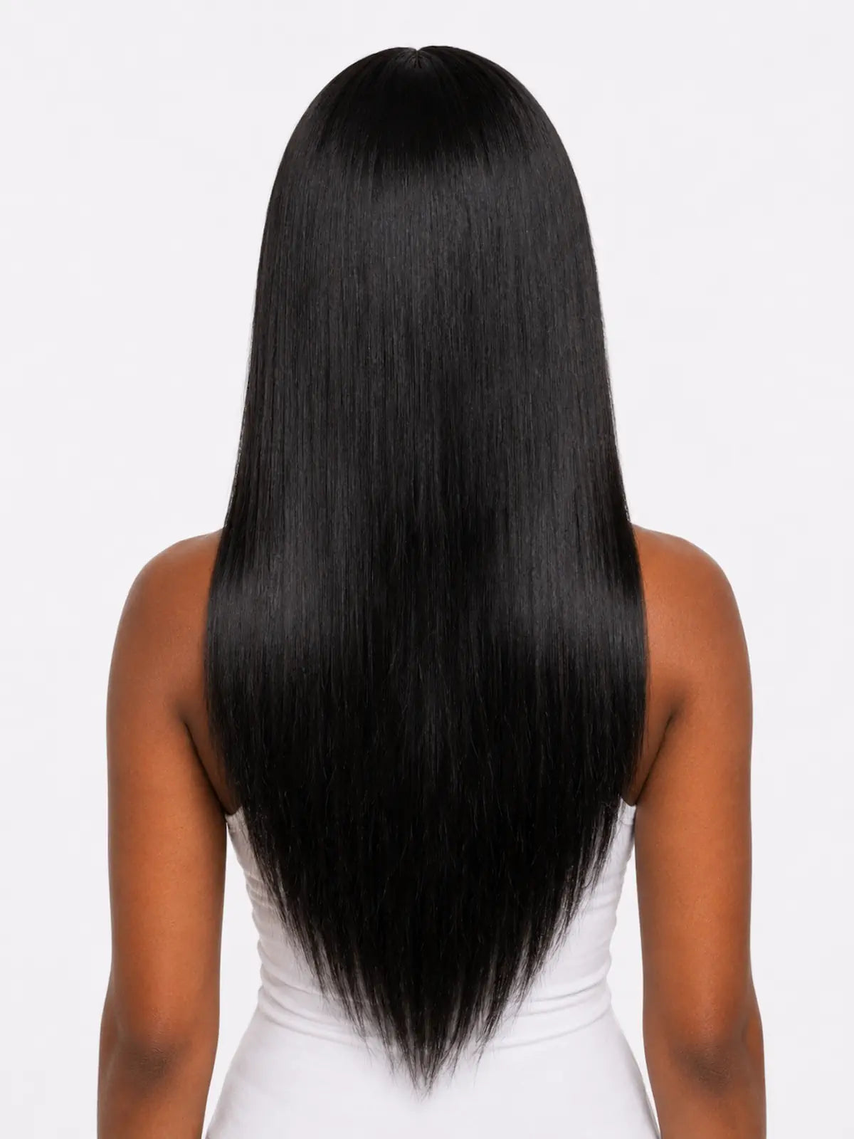 Long Straight Natural Black Human Hair Wig