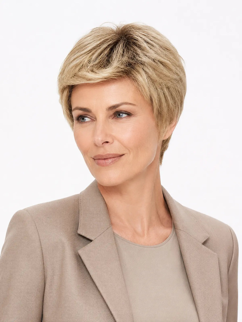Eden in Honey Sand Rooted | Lace Front Mono Crown Synthetic Wig | Natural Blonde Pixie Wig