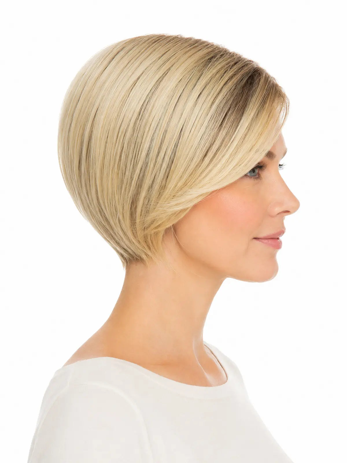 Sophie in Vanilla Smoke Rooted | Mono Part Short Straight Wig | Beige Blonde