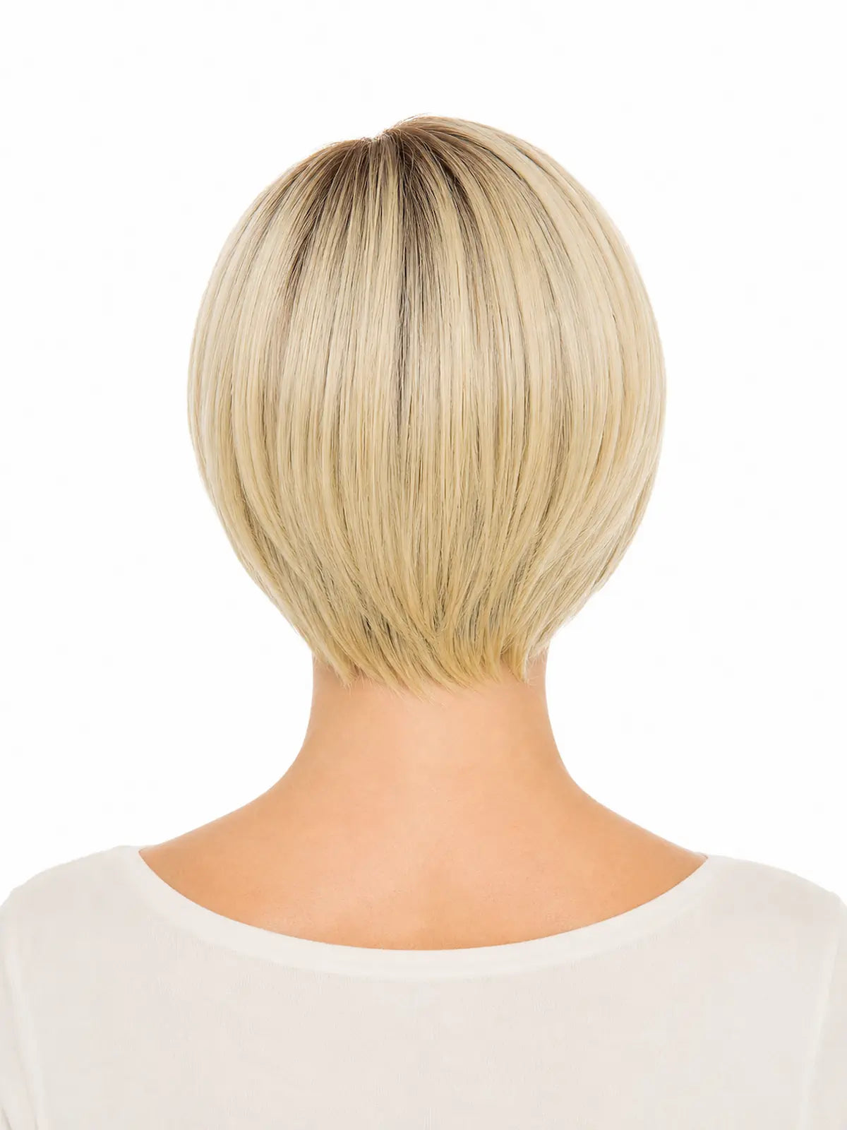 Sophie in Vanilla Smoke Rooted | Mono Part Short Straight Wig | Beige Blonde