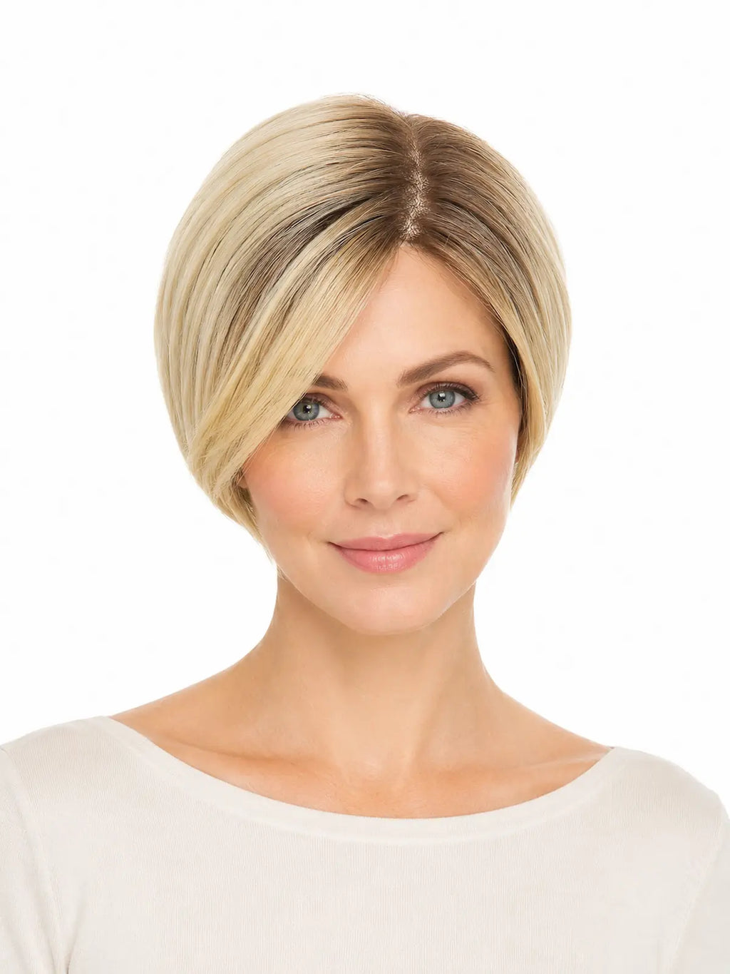 Sophie in Vanilla Smoke Rooted | Mono Part Short Straight Wig | Beige Blonde