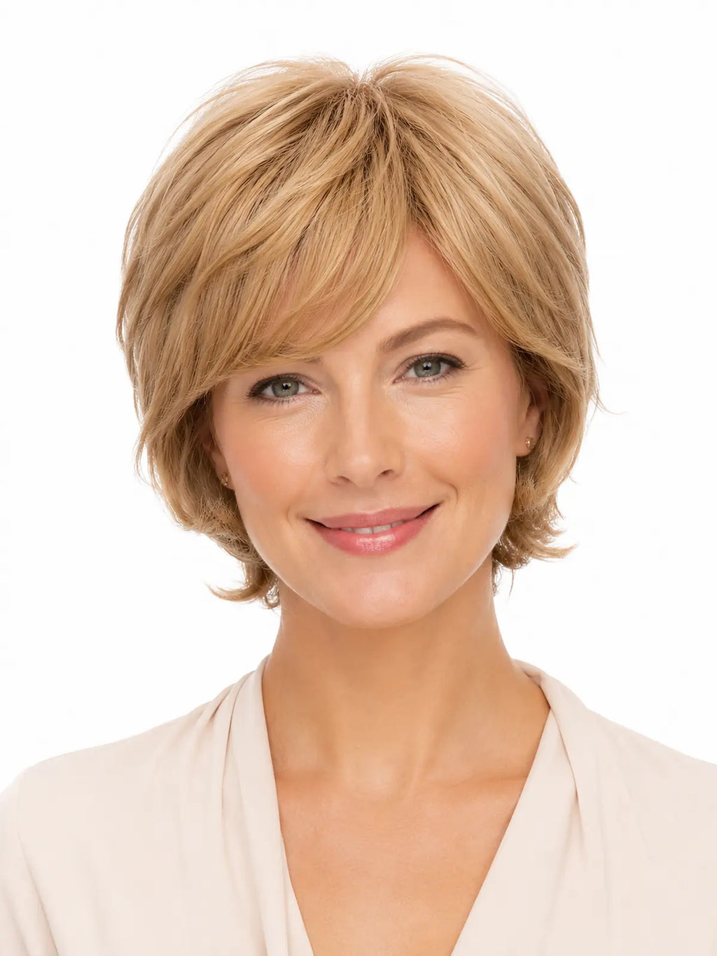 Irene in Golden Wheat | Wefted Synthetic Short Straight Wig | Blonde Wig