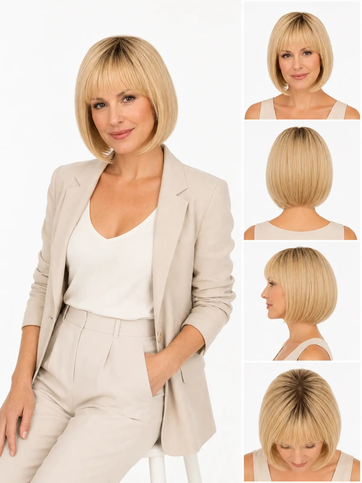 Celeste in Golden Breeze | Straight Bob Synthetic Wig | Blonde Basic Cap Wig