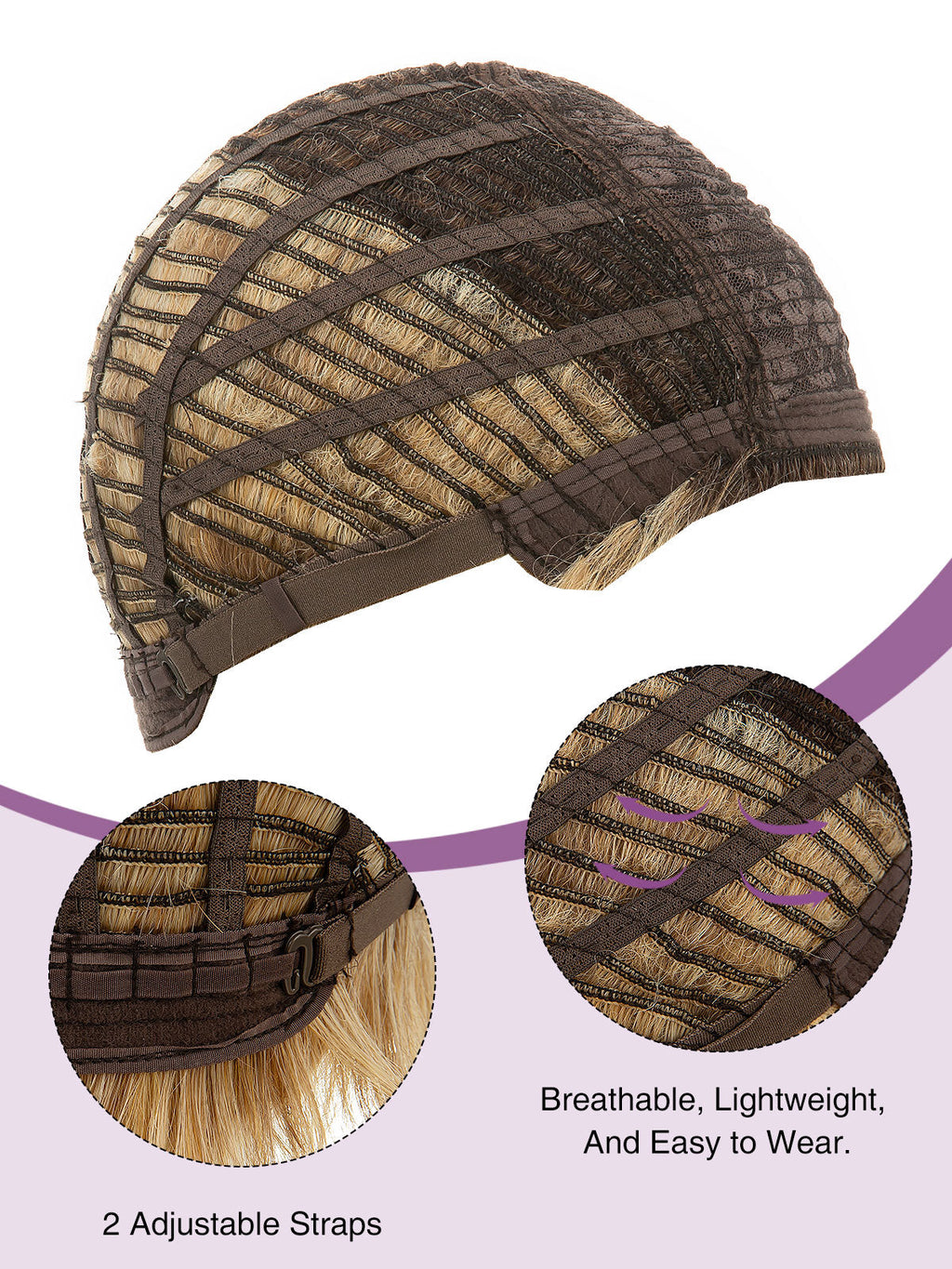 Isabelle in Honey Creme Rooted | Short Straight Synthetic Wig | Golden Blonde Wefted Wig