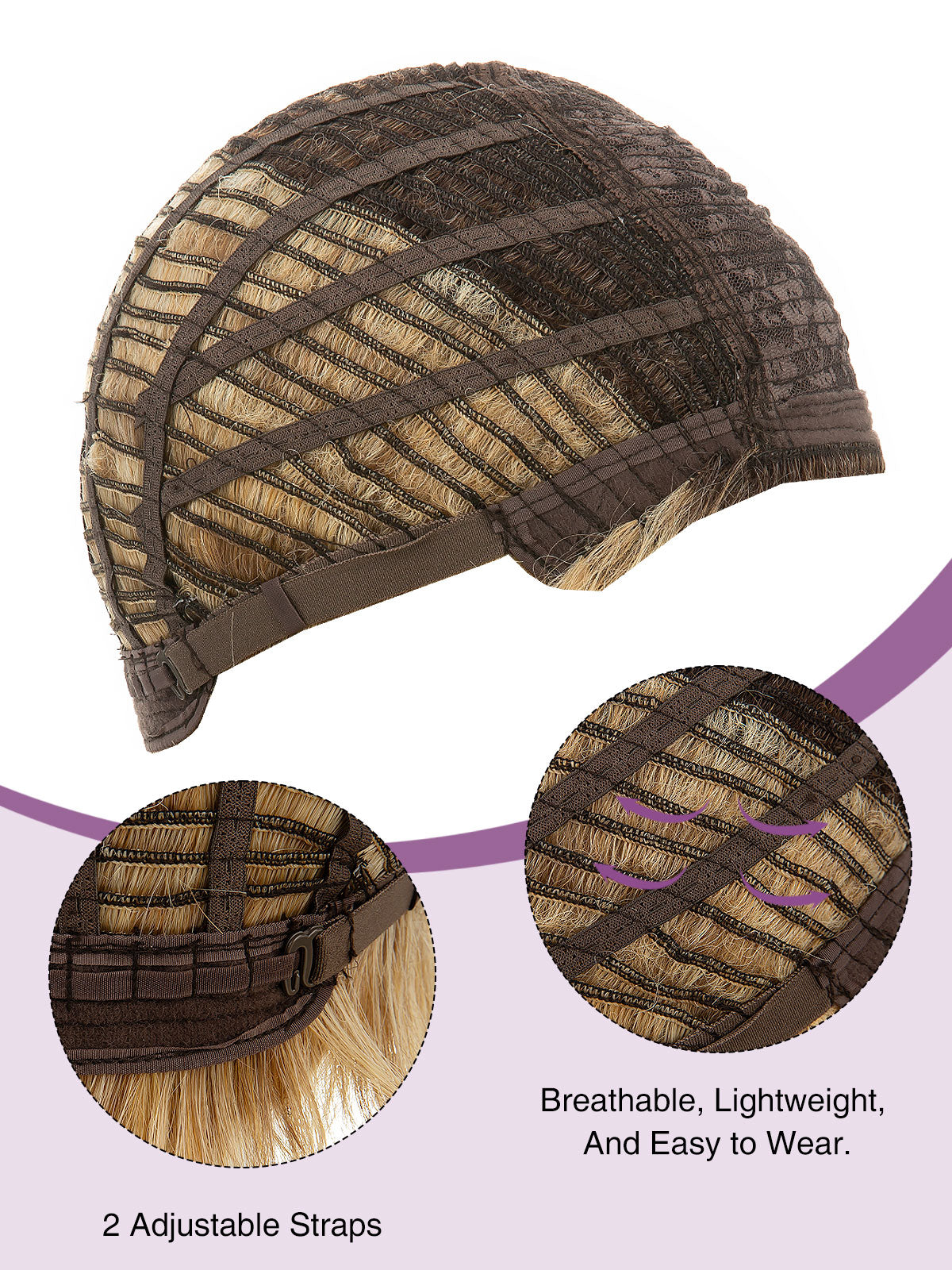 Isabelle in Honey Creme Rooted | Short Straight Synthetic Wig | Golden Blonde Wefted Wig