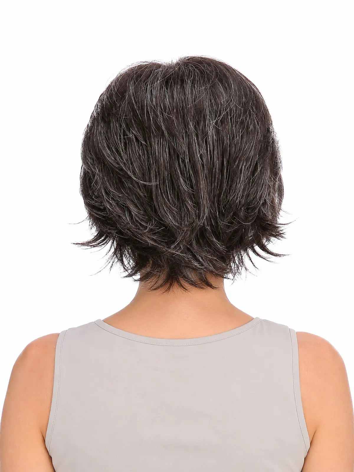 Isabelle in Soft Silver | Short Straight Synthetic Wig | Silver Wefted Wig