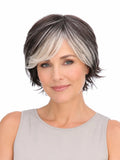 Isabelle in Soft Silver | Short Straight Synthetic Wig | Silver Wefted Wig