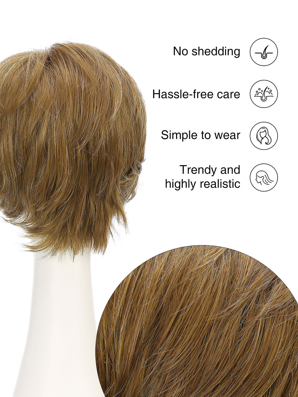 Isabelle in Medium Brown Blend | Short Synthetic Wig | Dimensional Brown Wig