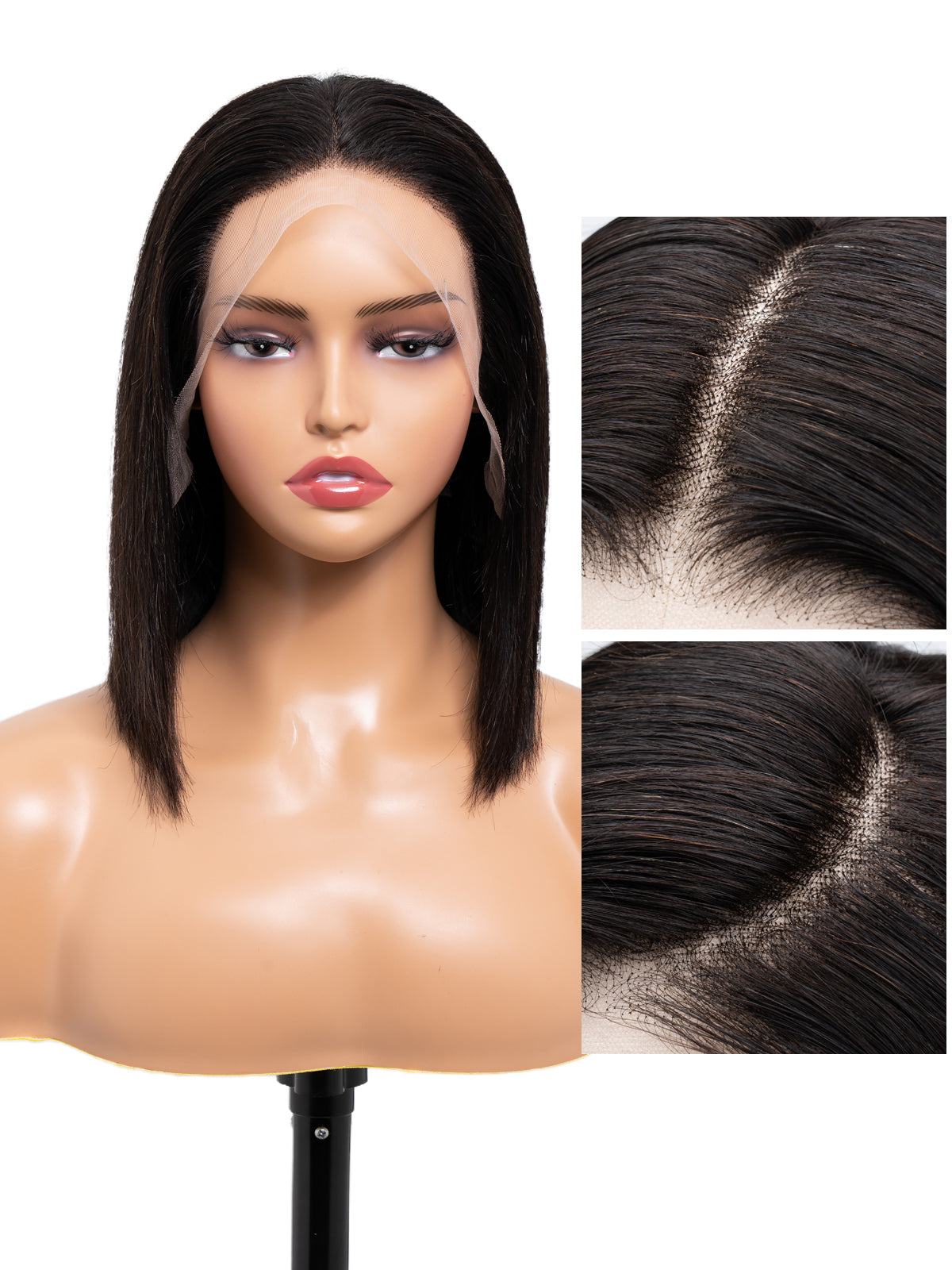 Natural Black Short Bob Wig | 13x4 HD Lace Human Hair Wig | 150 Density Wig