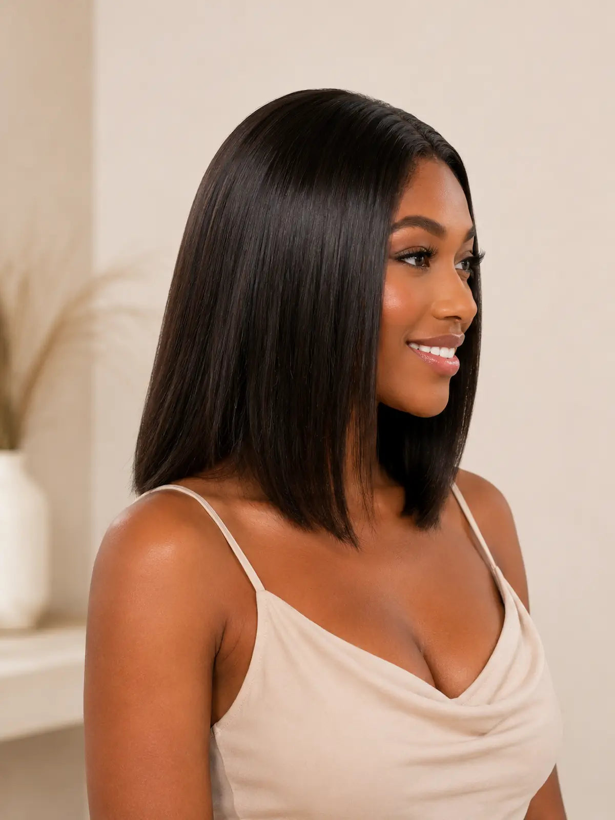 Natural Black Short Bob Wig | 13x4 HD Lace Human Hair Wig | 150 Density Wig