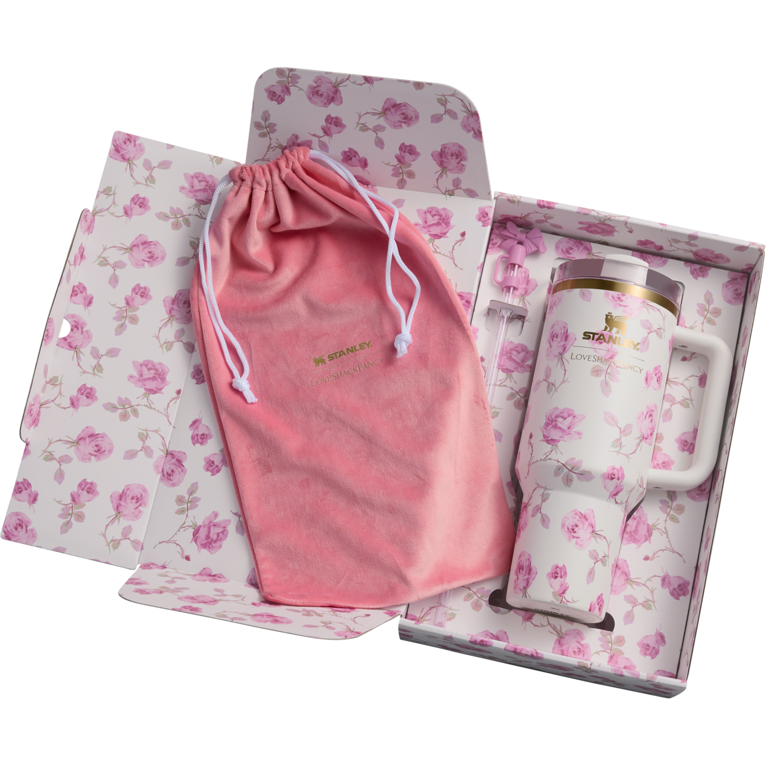 The Stanley x LoveShackFancy Quencher | 40 OZ (Ribbon Rosa)
