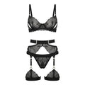 Art Deco Lace Crotchless Four Piece Lingerie Set - AR UNIVERSALAR UNIVERSALLingerie Sets