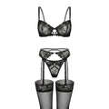 Luxury Lace Lingerie Set: 4-Piece Embroidered Ensemble - AR UNIVERSALghntshLingerie Sets