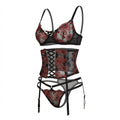Floral Embroidered Corset Lingerie Set - AR UNIVERSALAR UNIVERSALLingerie Sets
