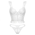 Floral Embroidered Lace Corset Lingerie Set - AR UNIVERSALghntshLingerie Sets