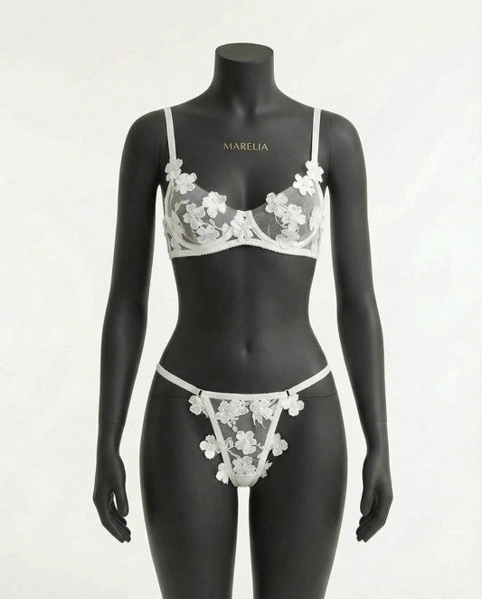 Floral Embroidered Lingerie Set