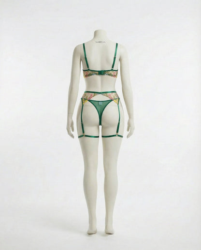 Floral Embroidered Lingerie Set