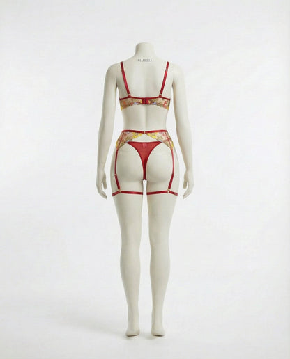 Floral Embroidered Lingerie Set