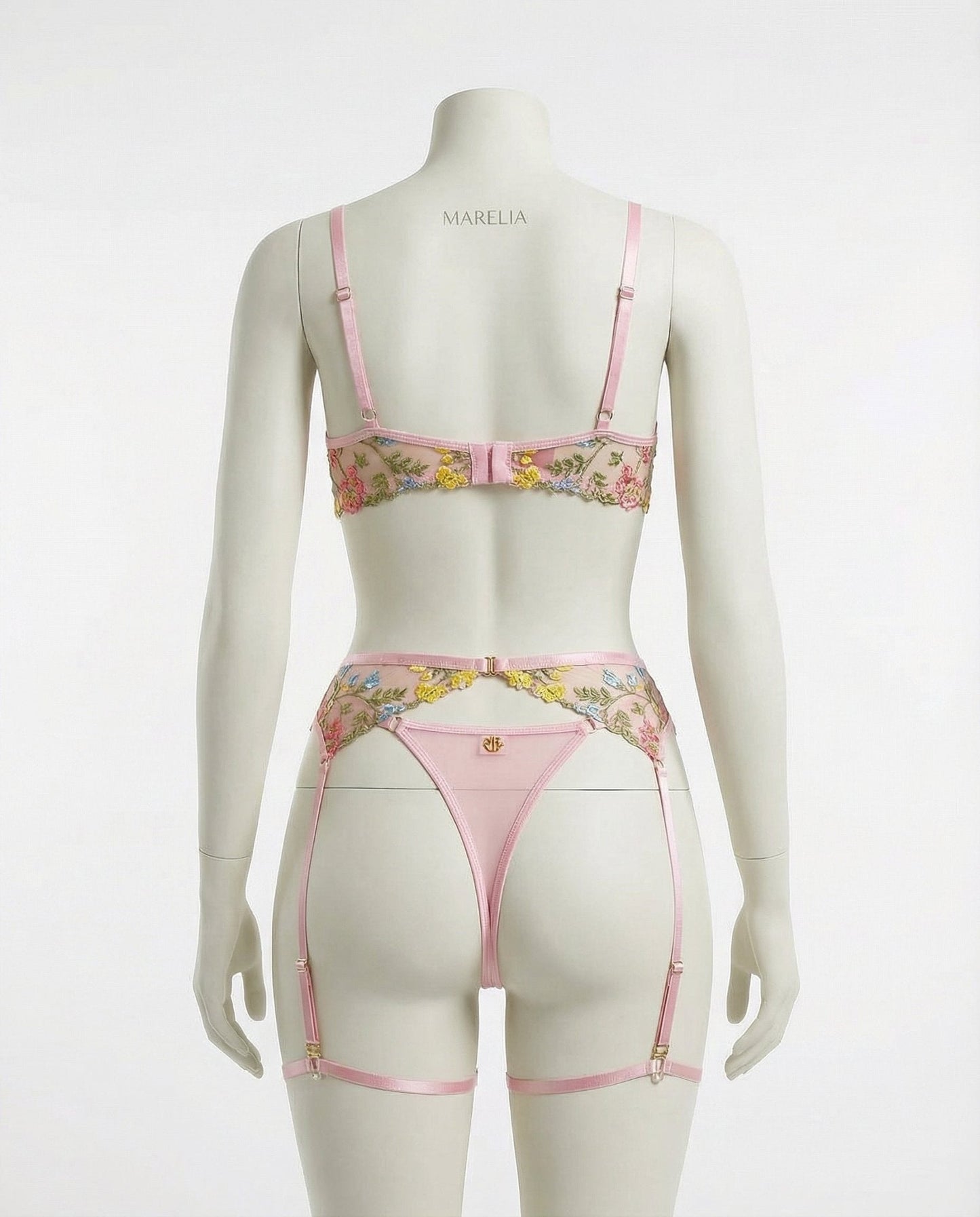 Floral Embroidered Lingerie Set