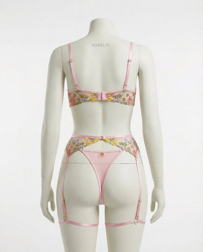 Floral Embroidered Lingerie Set