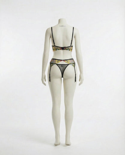 Floral Embroidered Lingerie Set