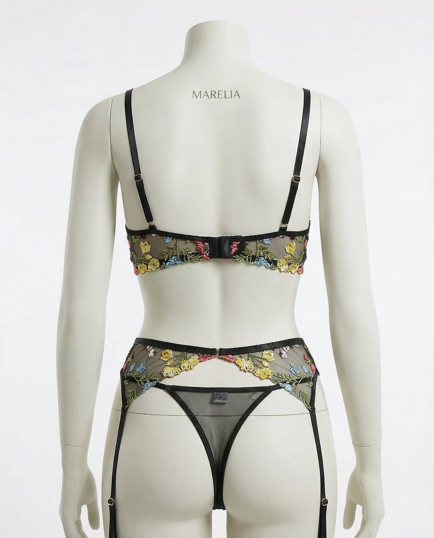 Floral Embroidered Lingerie Set