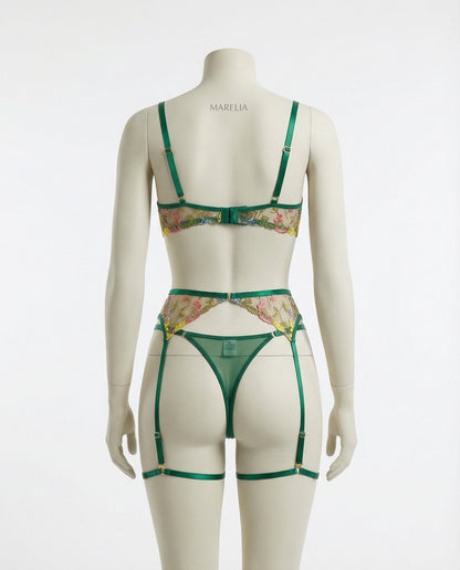 Floral Embroidered Lingerie Set