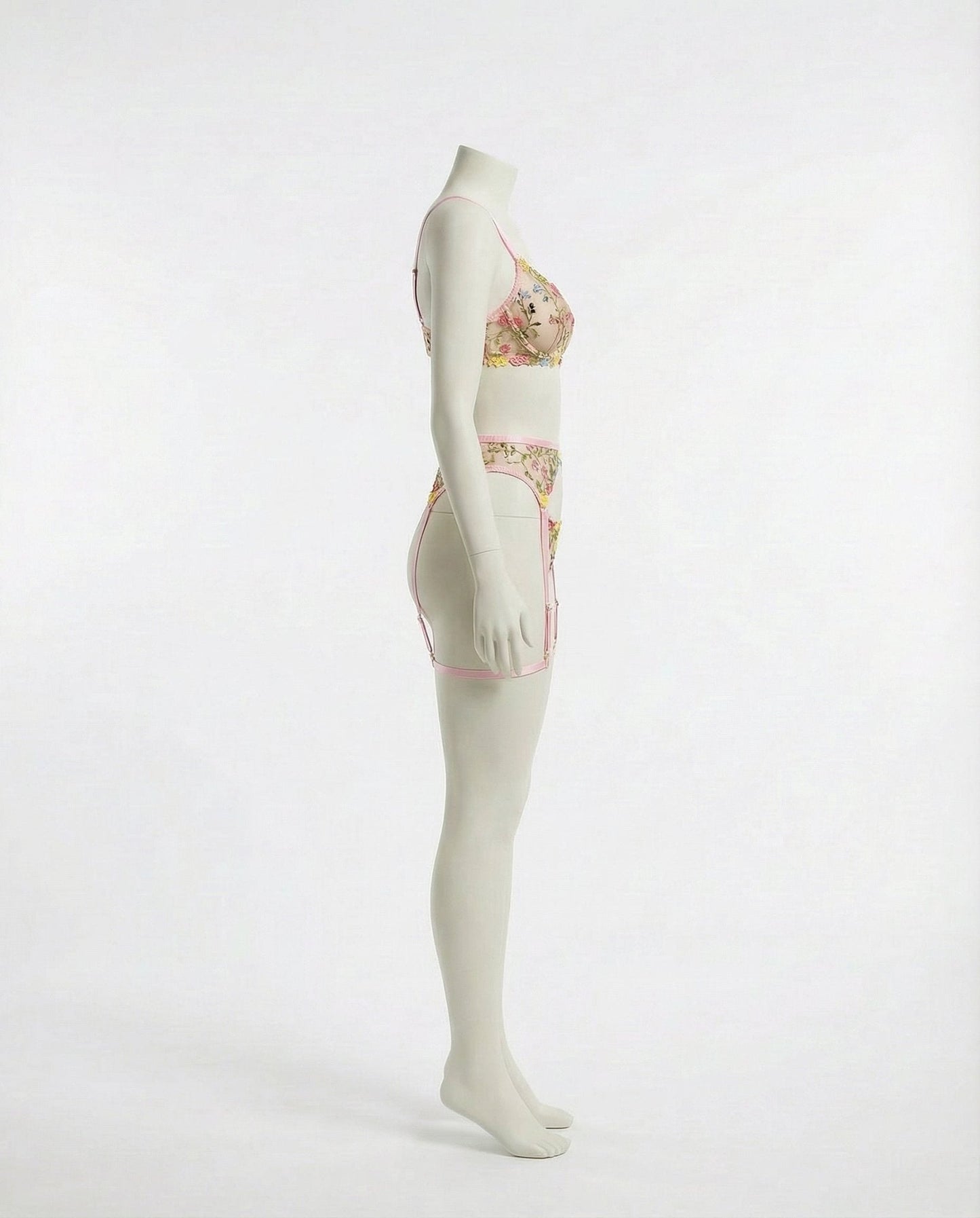 Floral Embroidered Lingerie Set