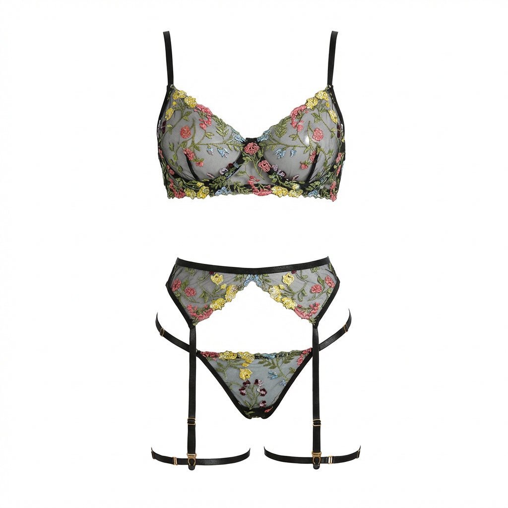 Floral Embroidered Lingerie Set: Comfort meets elegance - AR UNIVERSALAR UNIVERSALLingerie SetLingerie Set