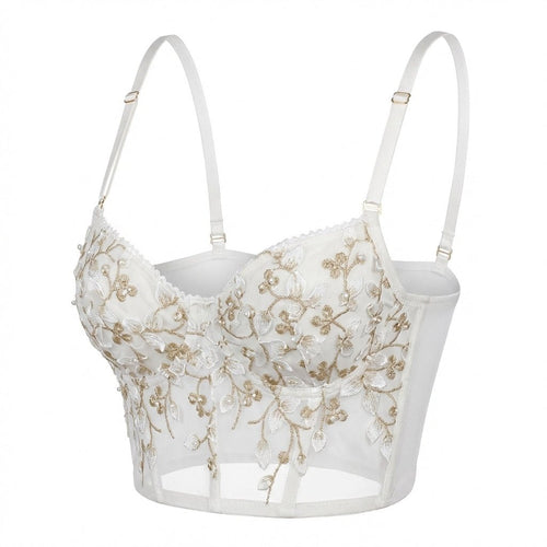 Floral Embroidered Mesh Bralette Set - AR UNIVERSALghntshLingerie Sets