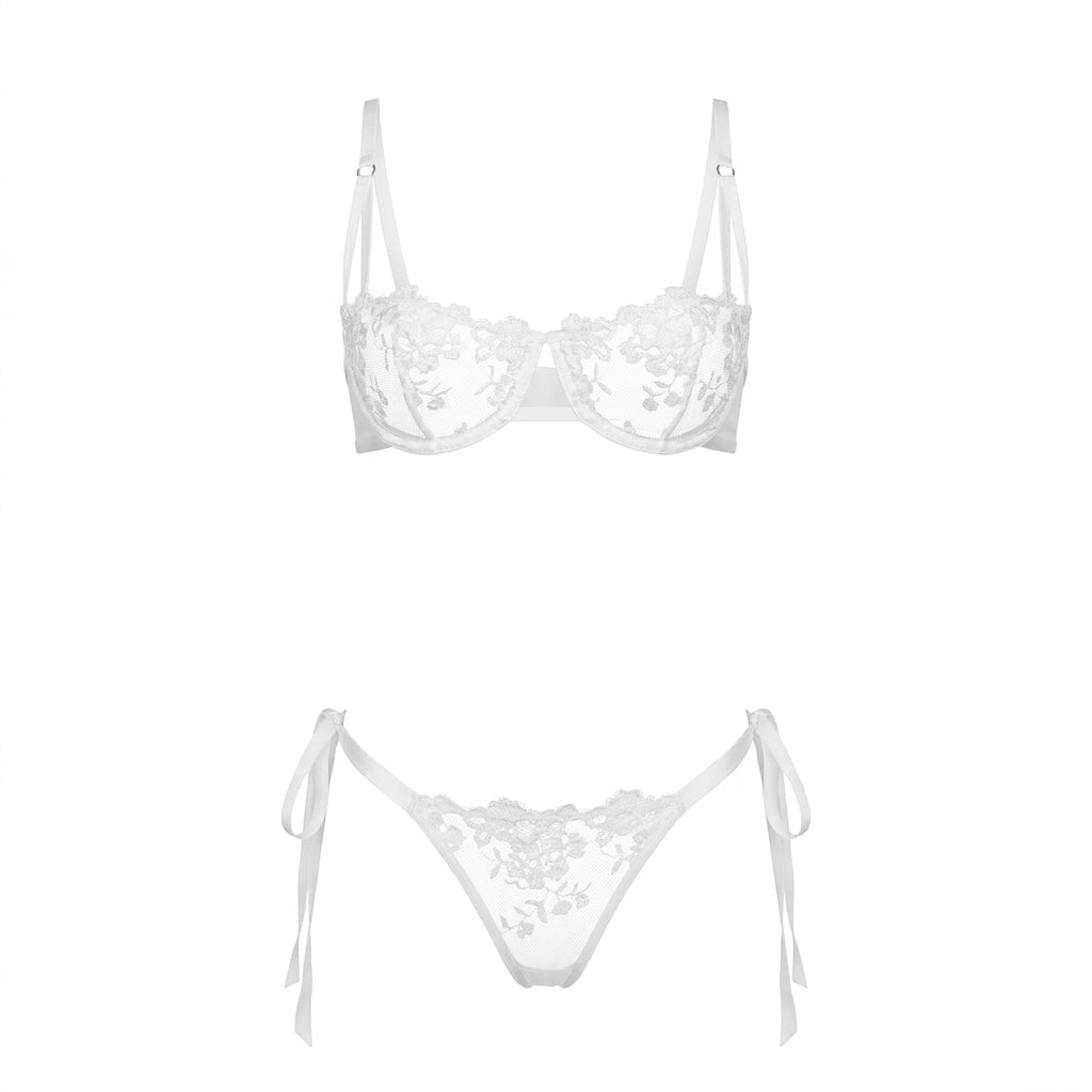 Floral Embroidered Mesh Lingerie Set - AR UNIVERSALAR UNIVERSALLingerie Sets