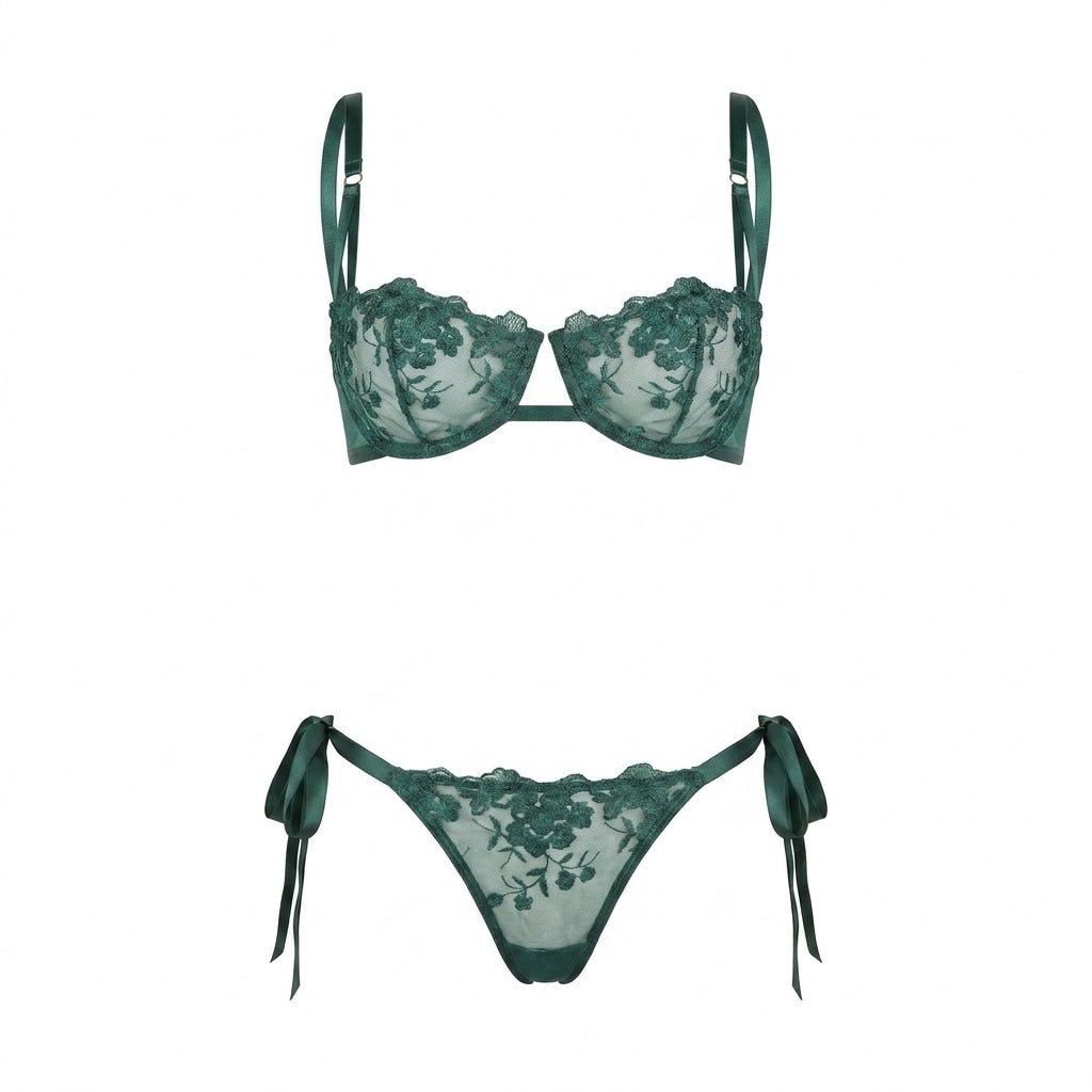 Floral Embroidered Mesh Lingerie Set - AR UNIVERSALAR UNIVERSALLingerie Sets