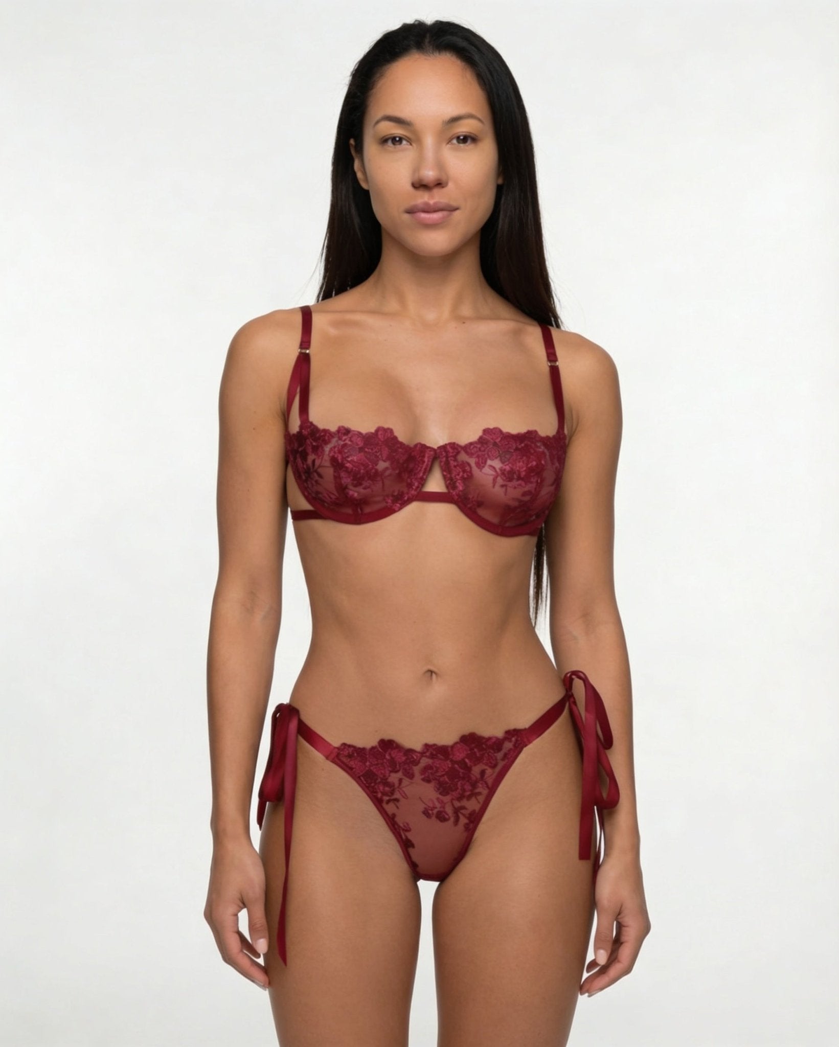 Floral Embroidered Mesh Lingerie Set - AR UNIVERSALAR UNIVERSALLingerie Sets