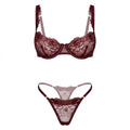 Floral Lace Balconette Bra and Thong Set - AR UNIVERSALghntshLingerie Sets
