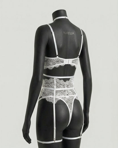 Floral Lace Corset Four Piece Set
