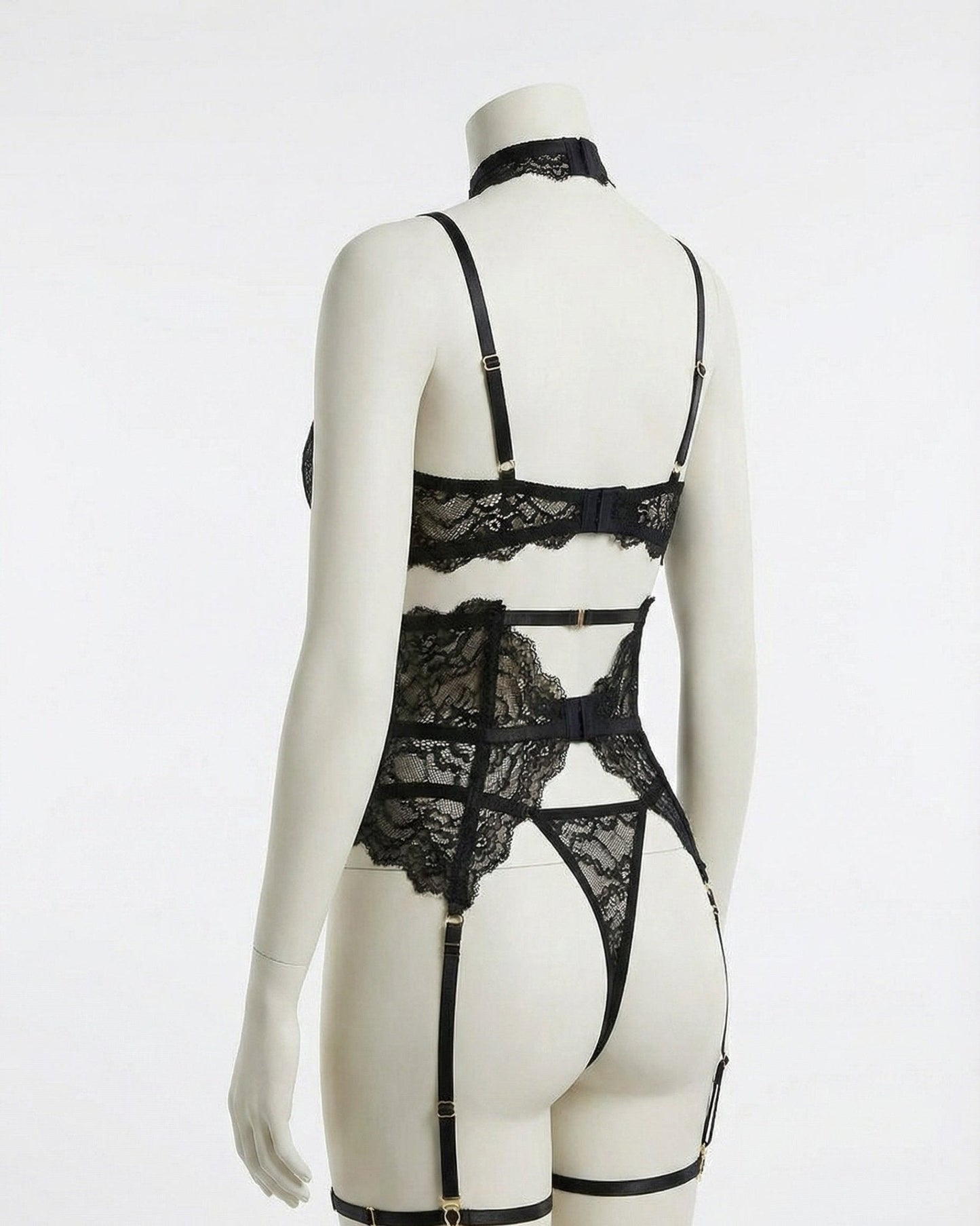 Floral Lace Corset Four Piece Set
