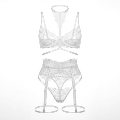 Floral Lace Corset Four Piece Set