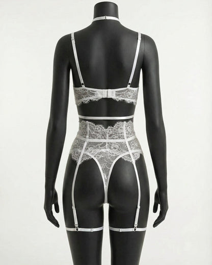 Floral Lace Corset Four Piece Set