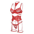 Underwired Bra and Corset Combo with Floral Lace - 4 Piece Lingerie Set - AR UNIVERSALghntshLingerie Sets