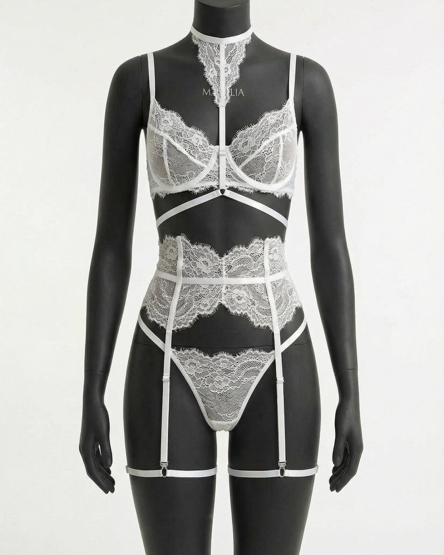Floral Lace Corset Four Piece Set