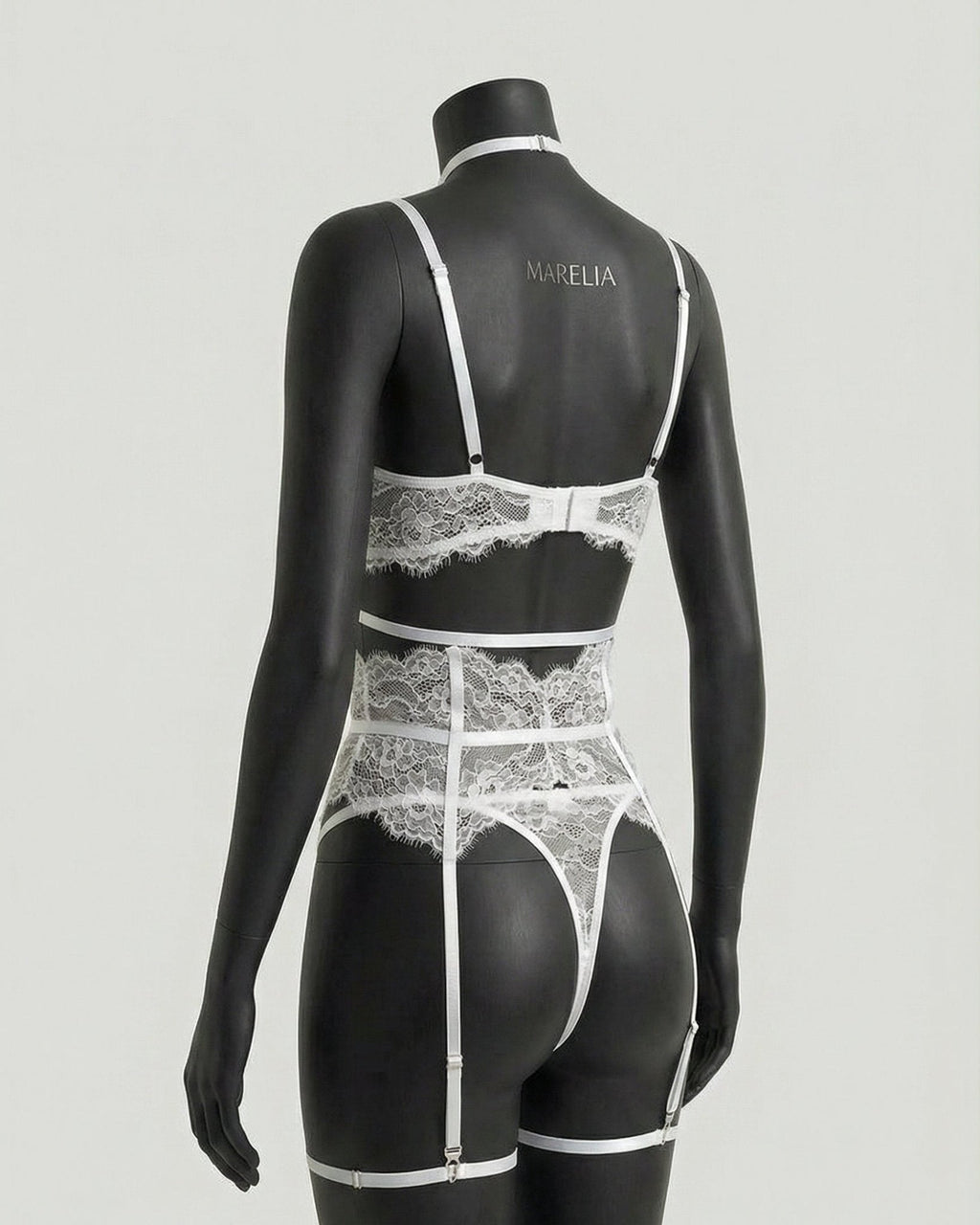 Underwired Bra and Corset Combo with Floral Lace - 4 Piece Lingerie Set - AR UNIVERSALghntshLingerie Sets