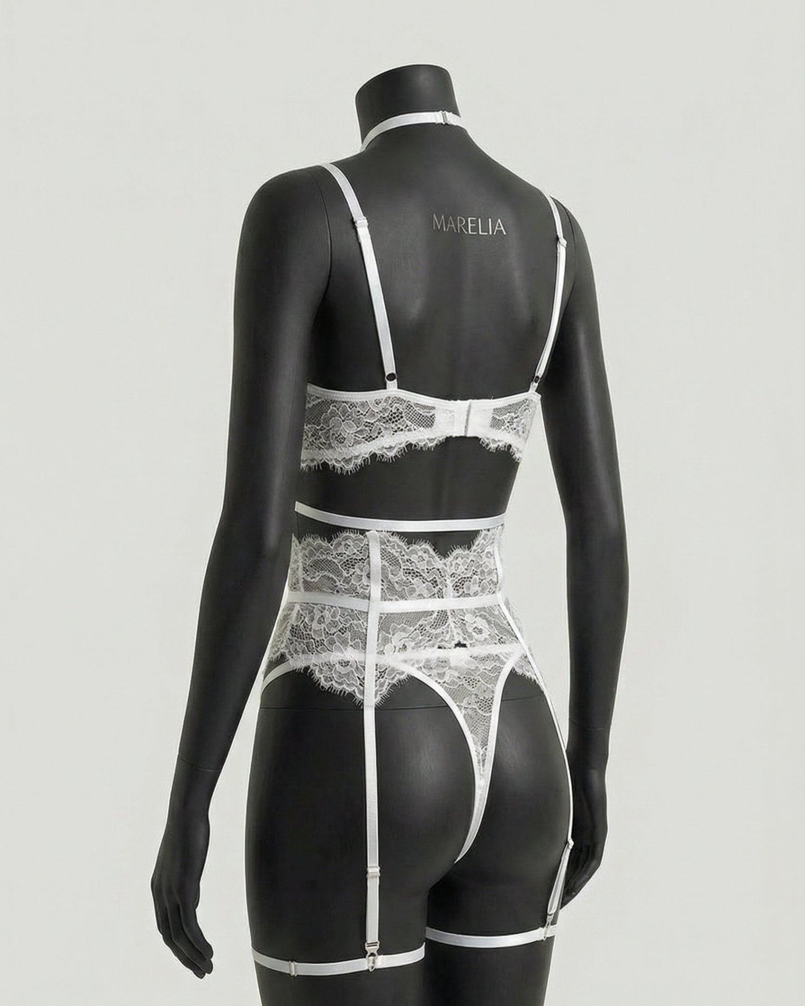 Underwired Bra and Corset Combo with Floral Lace - 4 Piece Lingerie Set - AR UNIVERSALghntshLingerie Sets