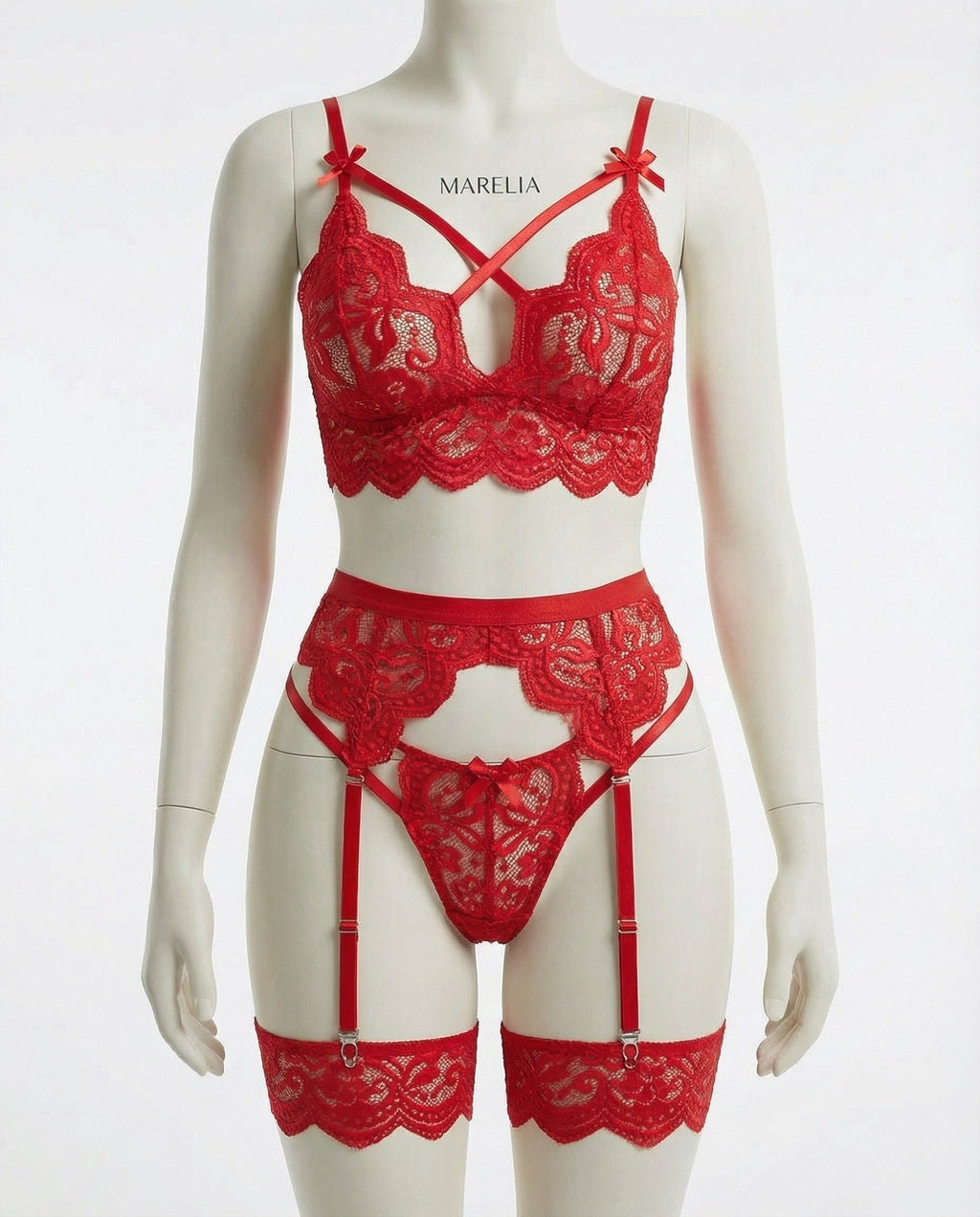 Elegant 4-Piece Lace Lingerie Set - AR UNIVERSALghntshLingerie Sets