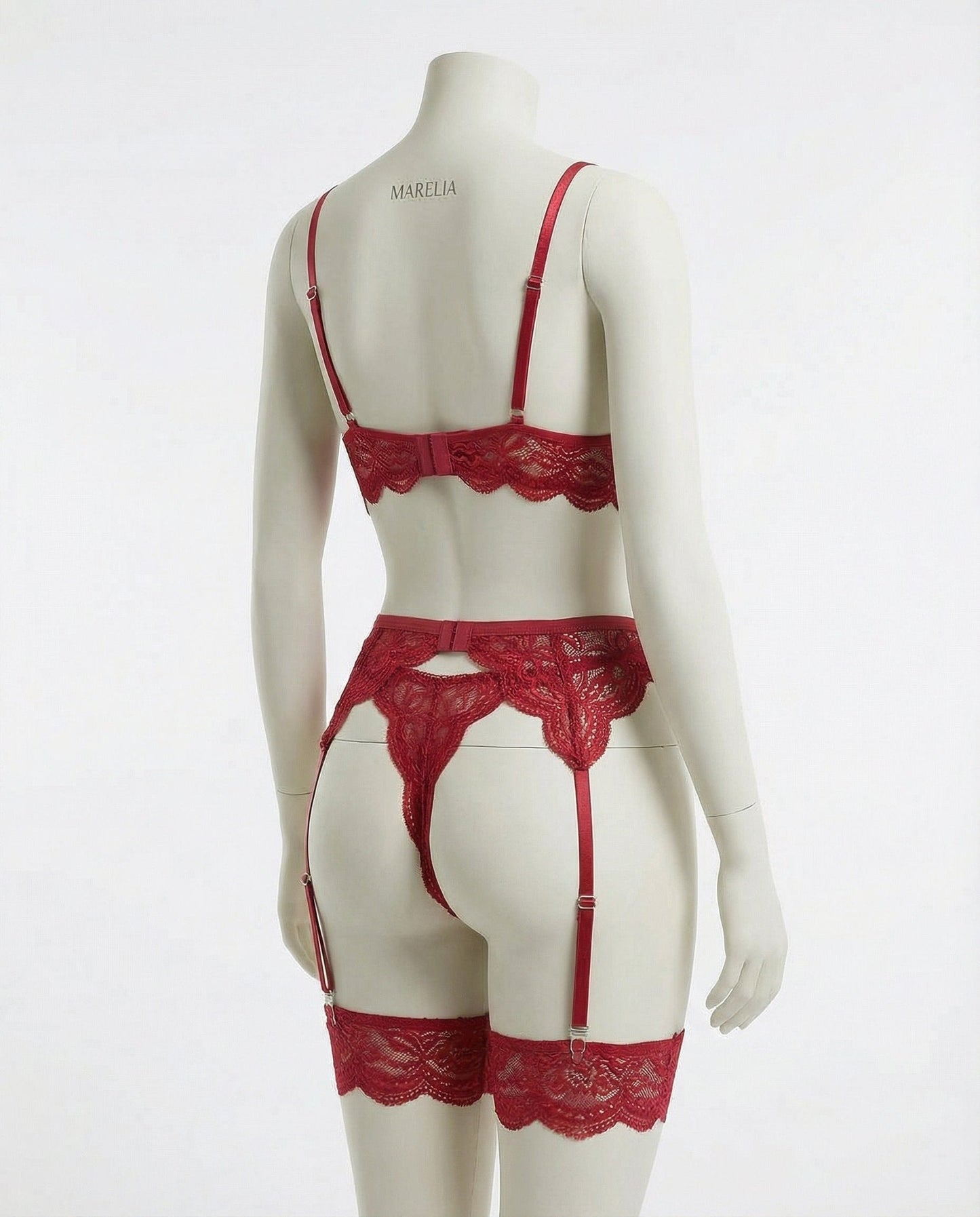 Floral Lace Four Piece Lingerie Set
