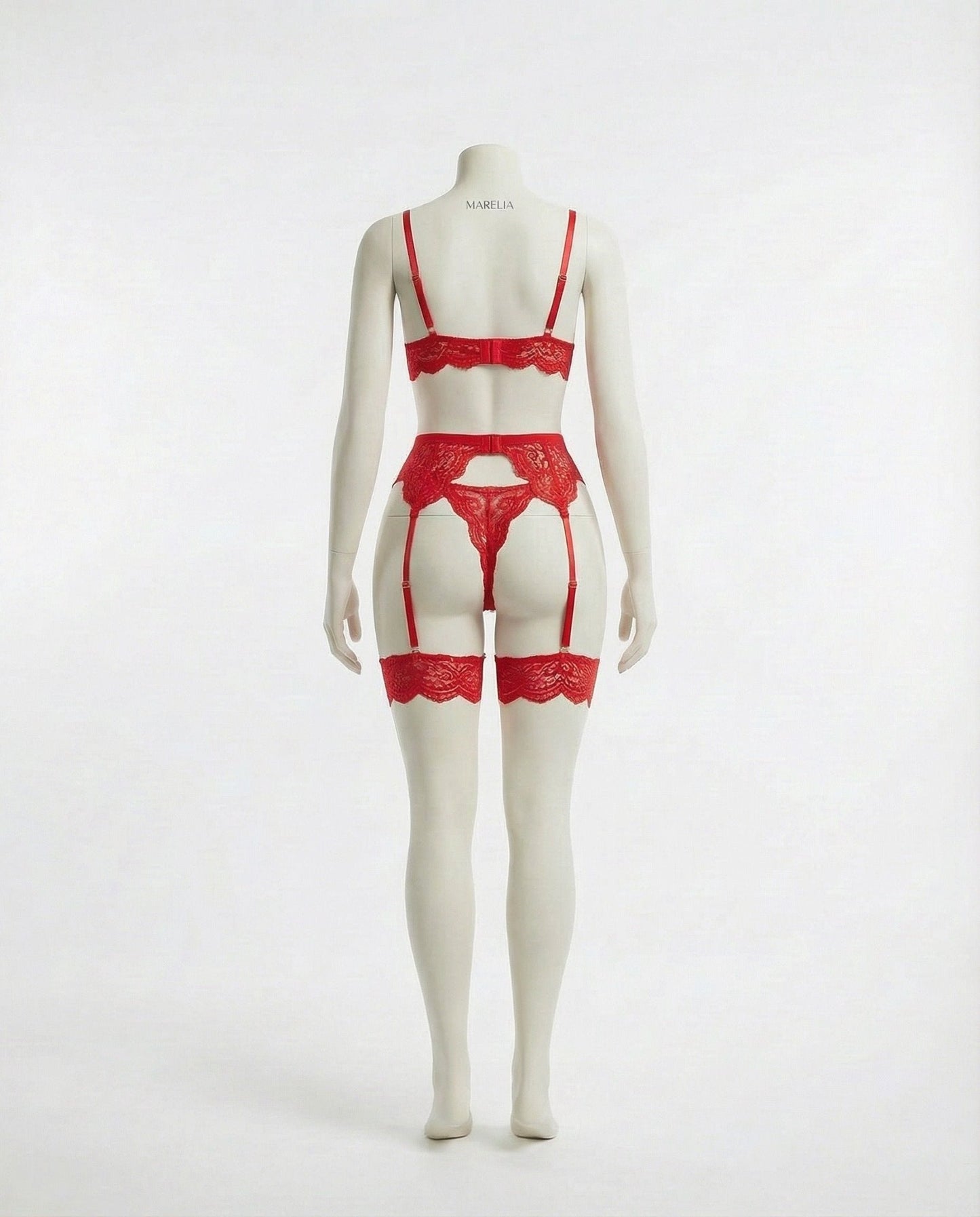 Floral Lace Four Piece Lingerie Set
