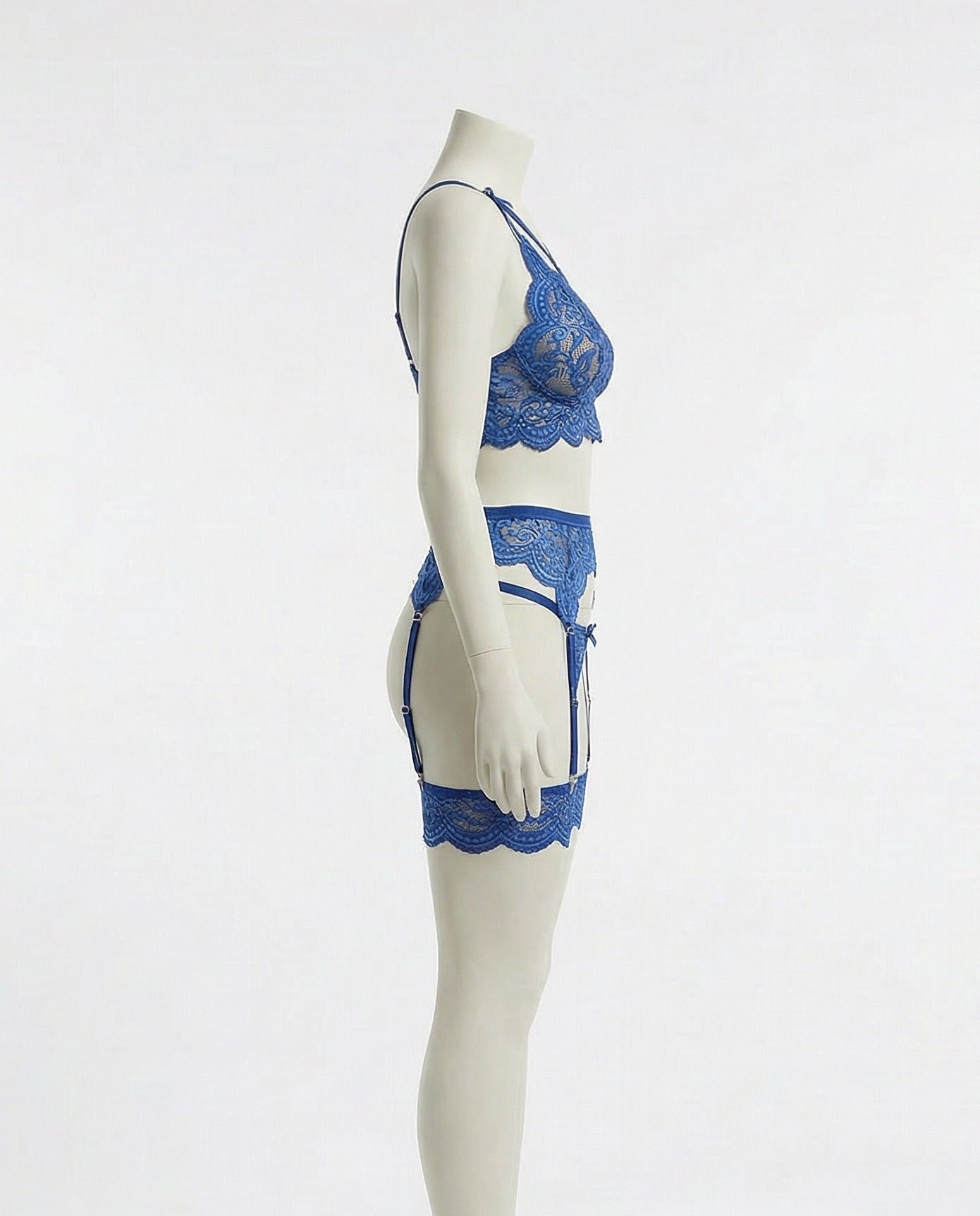 Floral Lace Four Piece Lingerie Set