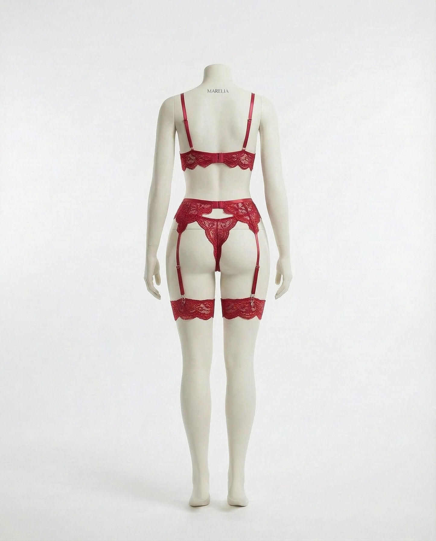Floral Lace Four Piece Lingerie Set