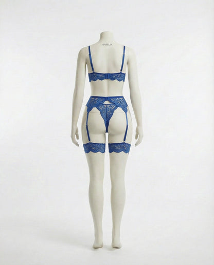 Floral Lace Four Piece Lingerie Set
